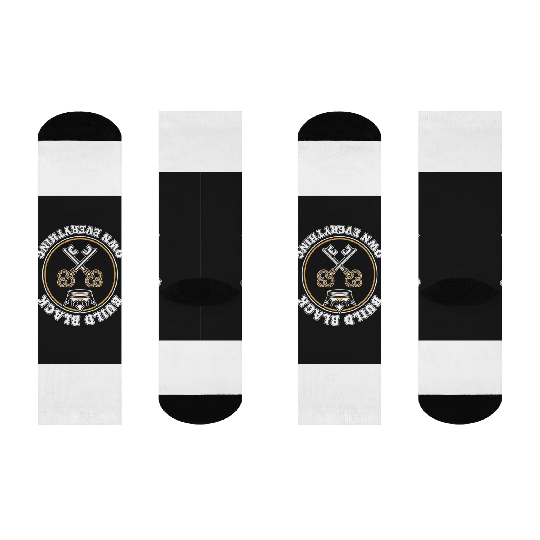 Build Black Everything key emblem Cushioned Crew Socks